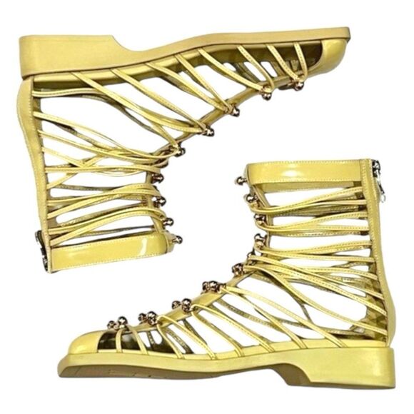 VHNY Vivienne Hu Lemon Studded Leather Straps Ankle Boots 7 - Picture 7 of 16